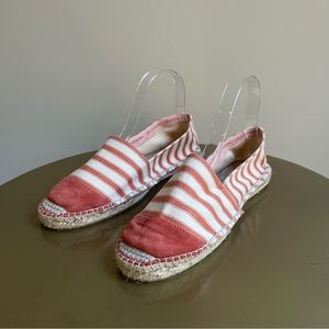 Gaimo Burnt Orange Suede & Striped Canvas  Espadrilles Womens Size EU 40 (US 9)